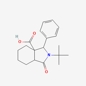 molecular formula C19H25NO3 B2391696 2-Tert-butyl-1-oxo-3-phenyl-3,4,5,6,7,7a-hexahydroisoindole-3a-carboxylic acid CAS No. 2241131-06-4