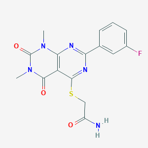 2-[7-(3-Fluorophenyl)-1,3-dimethyl-2,4-dioxopyrimido[4,5-d]pyrimidin-5-yl]sulfanylacetamide