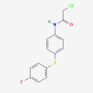 molecular formula C14H11ClFNOS B2391706 2-chloro-N-{4-[(4-fluorophenyl)sulfanyl]phenyl}acetamide CAS No. 38007-79-3