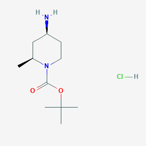 molecular formula C11H23ClN2O2 B2391717 tert-Butyl (2S,4S)-4-amino-2-methyl-1-piperidinecarboxylate hydrochloride CAS No. 1609406-97-4