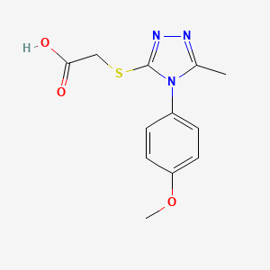 molecular formula C12H13N3O3S B2391721 {[4-(4-methoxyphenyl)-5-methyl-4H-1,2,4-triazol-3-yl]thio}acetic acid CAS No. 743452-47-3