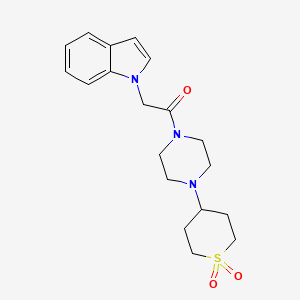 1-(4-(1,1-dioxidotetrahydro-2H-thiopyran-4-yl)piperazin-1-yl)-2-(1H-indol-1-yl)ethanone
