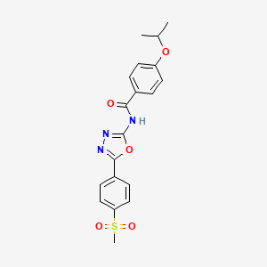 4-isopropoxy-N-(5-(4-(methylsulfonyl)phenyl)-1,3,4-oxadiazol-2-yl)benzamide