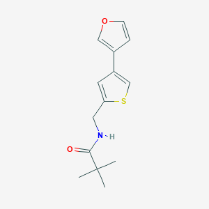 molecular formula C14H17NO2S B2391770 N-[[4-(Furan-3-yl)thiophen-2-yl]methyl]-2,2-dimethylpropanamide CAS No. 2380032-45-9