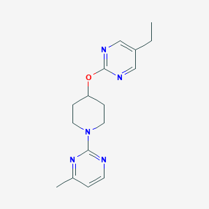 molecular formula C16H21N5O B2391775 2-[4-(5-Ethylpyrimidin-2-yl)oxypiperidin-1-yl]-4-methylpyrimidine CAS No. 2380094-99-3