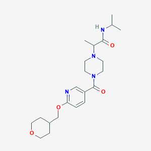 N-isopropyl-2-(4-(6-((tetrahydro-2H-pyran-4-yl)methoxy)nicotinoyl)piperazin-1-yl)propanamide