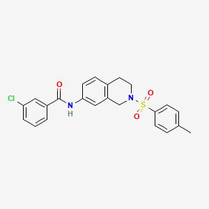 molecular formula C23H21ClN2O3S B2391799 3-氯-N-(2-甲苯磺酰-1,2,3,4-四氢异喹啉-7-基)苯甲酰胺 CAS No. 954679-95-9