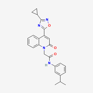 2-[4-(3-cyclopropyl-1,2,4-oxadiazol-5-yl)-2-oxo-1,2-dihydroquinolin-1-yl]-N-[3-(propan-2-yl)phenyl]acetamide