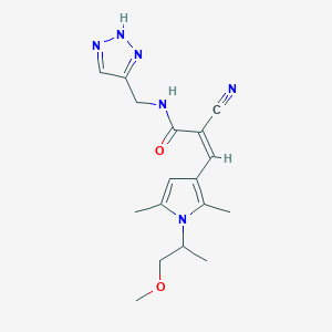 (Z)-2-Cyano-3-[1-(1-methoxypropan-2-yl)-2,5-dimethylpyrrol-3-yl]-N-(2H-triazol-4-ylmethyl)prop-2-enamide