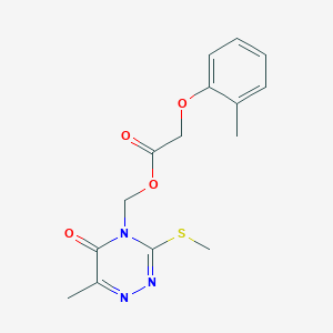 (6-methyl-3-(methylthio)-5-oxo-1,2,4-triazin-4(5H)-yl)methyl 2-(o-tolyloxy)acetate