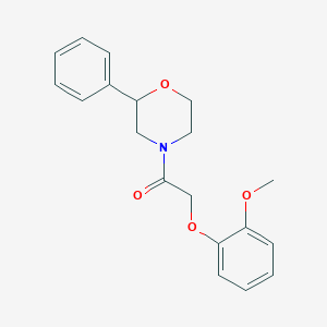 molecular formula C19H21NO4 B2391815 2-(2-Methoxyphenoxy)-1-(2-phenylmorpholino)ethanone CAS No. 953946-78-6