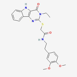 N-(3,4-dimethoxyphenethyl)-2-((3-ethyl-4-oxo-4,5-dihydro-3H-pyrimido[5,4-b]indol-2-yl)thio)acetamide