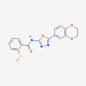 N-[5-(2,3-dihydro-1,4-benzodioxin-6-yl)-1,3,4-oxadiazol-2-yl]-2-methylsulfanylbenzamide