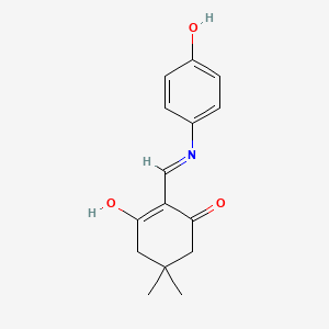 2-[(4-Hydroxyanilino)methylidene]-5,5-dimethylcyclohexane-1,3-dione