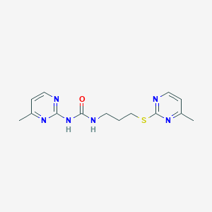 molecular formula C14H18N6OS B2391861 1-(4-Methylpyrimidin-2-yl)-3-(3-((4-methylpyrimidin-2-yl)thio)propyl)urea CAS No. 899740-78-4