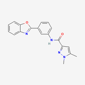 N-(3-(benzo[d]oxazol-2-yl)phenyl)-1,5-dimethyl-1H-pyrazole-3-carboxamide