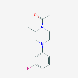 molecular formula C14H17FN2O B2391871 1-[4-(3-Fluorophenyl)-2-methylpiperazin-1-yl]prop-2-en-1-one CAS No. 2176843-89-1