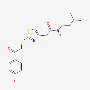 2-(2-((2-(4-fluorophenyl)-2-oxoethyl)thio)thiazol-4-yl)-N-isopentylacetamide