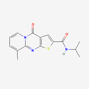 molecular formula C15H15N3O2S B2391877 9-methyl-4-oxo-N-(propan-2-yl)-4H-pyrido[1,2-a]thieno[2,3-d]pyrimidine-2-carboxamide CAS No. 690252-74-5