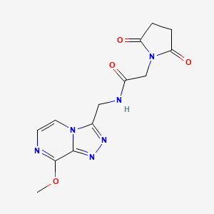 molecular formula C13H14N6O4 B2391883 2-(2,5-二氧代吡咯烷-1-基)-N-((8-甲氧基-[1,2,4]三唑并[4,3-a]嘧啶-3-基)甲基)乙酰胺 CAS No. 2034319-87-2