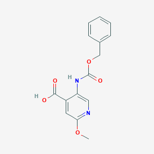 molecular formula C15H14N2O5 B2391885 2-Methoxy-5-(phenylmethoxycarbonylamino)pyridine-4-carboxylic acid CAS No. 2287270-81-7