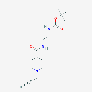 molecular formula C16H27N3O3 B2391888 tert-butyl N-(2-{[1-(prop-2-yn-1-yl)piperidin-4-yl]formamido}ethyl)carbamate CAS No. 1281159-11-2