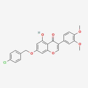 molecular formula C24H19ClO6 B2391894 7-[(4-Chlorophenyl)methoxy]-3-(3,4-dimethoxyphenyl)-5-hydroxychromen-4-one CAS No. 671769-62-3
