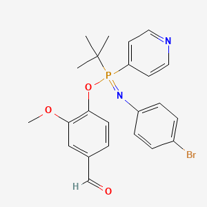 4-[(4-Bromophenyl)imino-tert-butyl-pyridin-4-yl-lambda5-phosphanyl]oxy-3-methoxybenzaldehyde