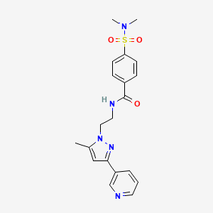 molecular formula C20H23N5O3S B2391903 4-(N,N-二甲基氨磺酰基)-N-(2-(5-甲基-3-(吡啶-3-基)-1H-吡唑-1-基)乙基)苯甲酰胺 CAS No. 2034603-91-1