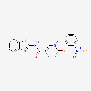 molecular formula C20H14N4O4S B2391904 N-(benzo[d]thiazol-2-yl)-1-(3-nitrobenzyl)-6-oxo-1,6-dihydropyridine-3-carboxamide CAS No. 900010-25-5