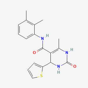 molecular formula C18H19N3O2S B2391906 N-(2,3-二甲苯基)-6-甲基-2-氧代-4-(噻吩-2-基)-1,2,3,4-四氢嘧啶-5-甲酰胺 CAS No. 361182-46-9