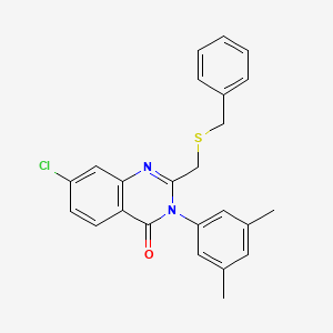 molecular formula C24H21ClN2OS B2391908 2-(Benzylsulfanylmethyl)-7-chloro-3-(3,5-dimethylphenyl)quinazolin-4-one CAS No. 338966-11-3