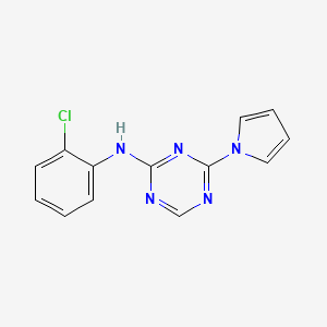 molecular formula C13H10ClN5 B2391909 N-(2-chlorophenyl)-4-(1H-pyrrol-1-yl)-1,3,5-triazin-2-amine CAS No. 438249-81-1