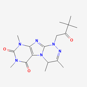 molecular formula C17H24N6O3 B2391913 1-(3,3-dimethyl-2-oxobutyl)-3,4,7,9-tetramethyl-4H-purino[8,7-c][1,2,4]triazine-6,8-dione CAS No. 898413-04-2