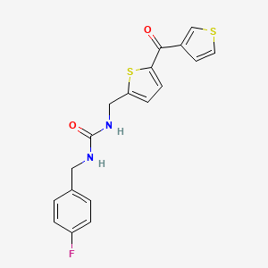 molecular formula C18H15FN2O2S2 B2391918 1-(4-氟苄基)-3-((5-(噻吩-3-羰基)噻吩-2-基)甲基)脲 CAS No. 1797615-12-3