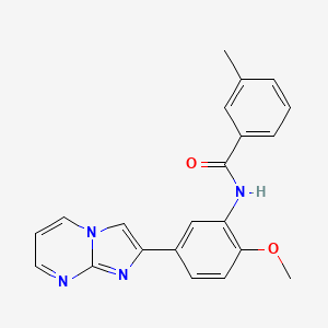 molecular formula C21H18N4O2 B2391920 N-(5-imidazo[1,2-a]pyrimidin-2-yl-2-methoxyphenyl)-3-methylbenzamide CAS No. 847388-00-5