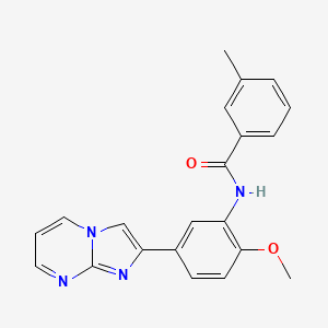 molecular formula C21H18N4O2 B2391920 N-(5-imidazo[1,2-a]pirimidin-2-il-2-metoxifenil)-3-metilbenzamida CAS No. 847388-00-5