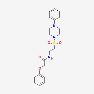 molecular formula C20H25N3O4S B2391921 2-phenoxy-N-[2-(4-phenylpiperazin-1-yl)sulfonylethyl]acetamide CAS No. 897621-39-5