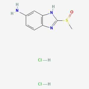 molecular formula C8H11Cl2N3OS B2391923 2-Methylsulfinyl-3H-benzimidazol-5-amine;dihydrochloride CAS No. 2305253-09-0