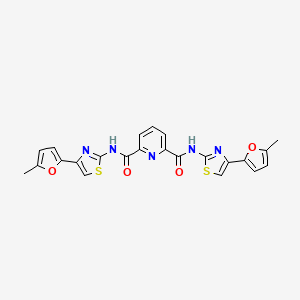 molecular formula C23H17N5O4S2 B2391925 N2,N6-bis(4-(5-methylfuran-2-yl)thiazol-2-yl)pyridine-2,6-dicarboxamide CAS No. 476642-41-8