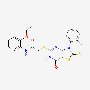 N-(2-ethoxyphenyl)-2-((7-oxo-2-thioxo-3-(o-tolyl)-2,3,6,7-tetrahydrothiazolo[4,5-d]pyrimidin-5-yl)thio)acetamide