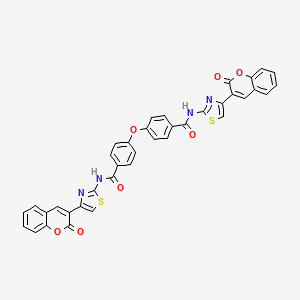 molecular formula C38H22N4O7S2 B2391930 N-[4-(2-oxochromen-3-yl)-1,3-thiazol-2-yl]-4-[4-[[4-(2-oxochromen-3-yl)-1,3-thiazol-2-yl]carbamoyl]phenoxy]benzamide CAS No. 477547-13-0