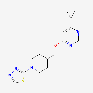 molecular formula C15H19N5OS B2391932 2-(4-(((6-环丙基嘧啶-4-基)氧基)甲基)哌啶-1-基)-1,3,4-噻二唑 CAS No. 2320223-89-8