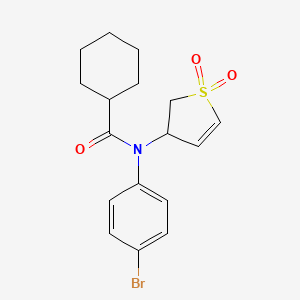 molecular formula C17H20BrNO3S B2391935 N-(4-bromophenyl)-N-(1,1-dioxido-2,3-dihydrothiophen-3-yl)cyclohexanecarboxamide CAS No. 863445-52-7