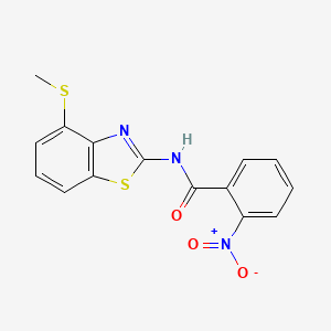 molecular formula C15H11N3O3S2 B2391936 N-(4-(methylthio)benzo[d]thiazol-2-yl)-2-nitrobenzamide CAS No. 899941-81-2