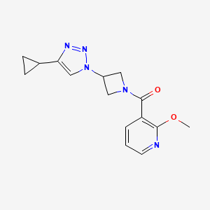 molecular formula C15H17N5O2 B2391939 (3-(4-cyclopropyl-1H-1,2,3-triazol-1-yl)azetidin-1-yl)(2-methoxypyridin-3-yl)methanone CAS No. 2097912-66-6