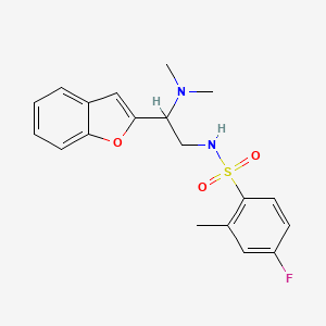 N-(2-(benzofuran-2-yl)-2-(dimethylamino)ethyl)-4-fluoro-2-methylbenzenesulfonamide