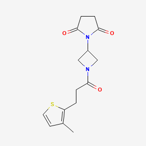 molecular formula C15H18N2O3S B2391944 1-(1-(3-(3-Methylthiophen-2-yl)propanoyl)azetidin-3-yl)pyrrolidine-2,5-dione CAS No. 1904062-75-4