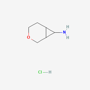 molecular formula C6H12ClNO B2391946 3-Oxabicyclo[4.1.0]heptan-7-amine;hydrochloride CAS No. 2171802-75-6