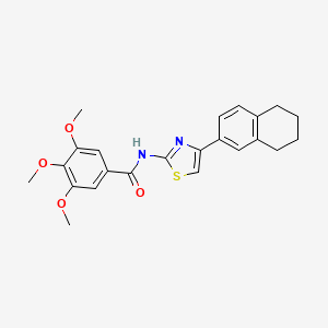 molecular formula C23H24N2O4S B2391950 3,4,5-trimethoxy-N-[4-(5,6,7,8-tetrahydronaphthalen-2-yl)-1,3-thiazol-2-yl]benzamide CAS No. 684232-75-5